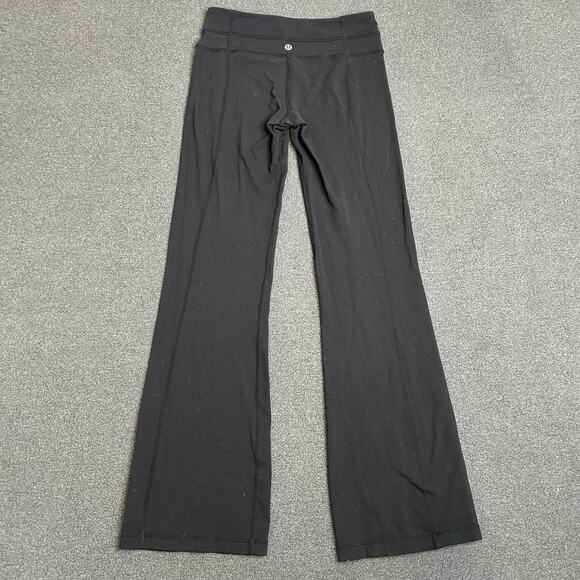 Lululemon Pants Womens 4 Black Flare Ankle Yoga Leggings Stretch Pull On - Picture 3 of 14